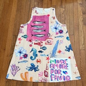 Colorful Sea Life Print Dress
